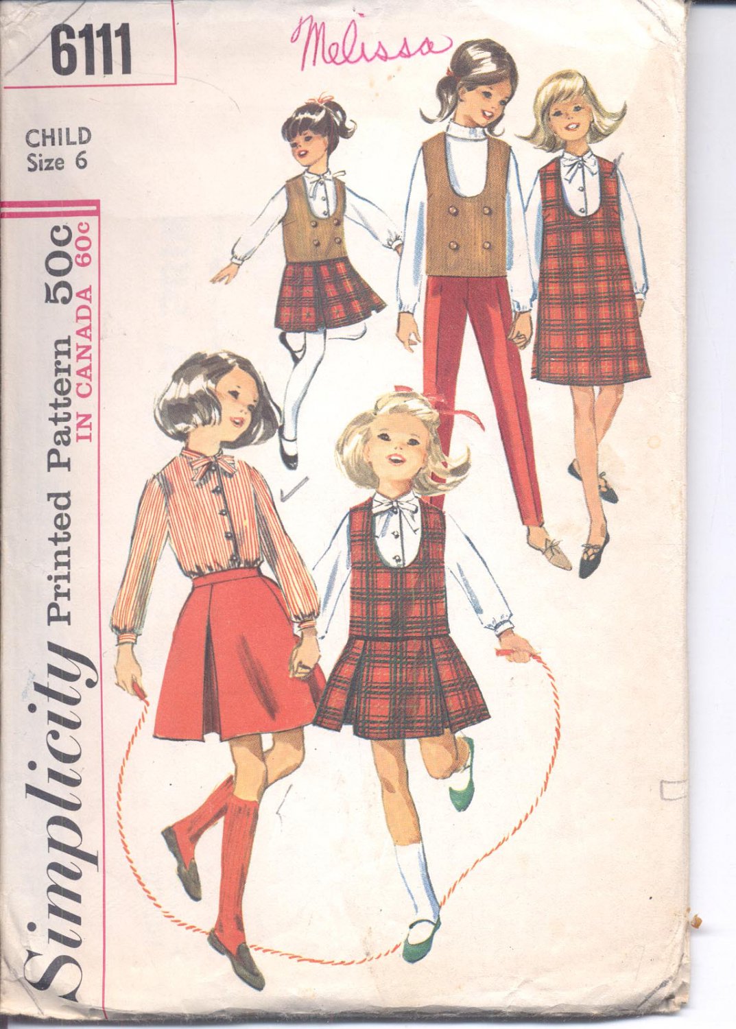 Simplicity pattern 6111 Childs & girls Jumper or top, blouse, skirt ...