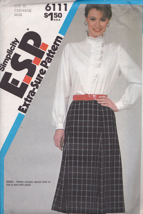 Simplicity 6111 Extra Sure Pattern, Skirt and Ruffled Shirt, Size 12 ...