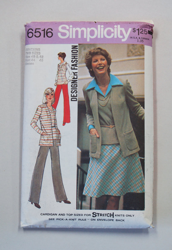 Vintage 1970s Simplicity 6516 Sewing Pattern / Misses' Separates ...