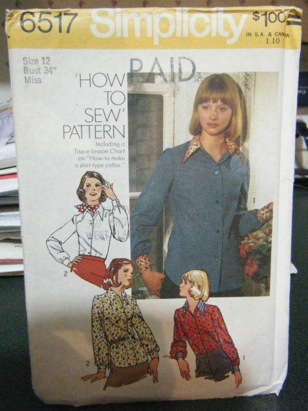 Home » davance's booth » Vintage Simplicity 6517 Misses Blouse ...