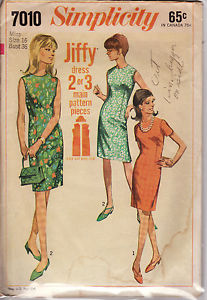 7010-Simplicity-c-1967-JIFFY-034-Simple-to-Sew-034-Slim-DRESS-Sz-16-B ...