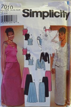 Simplicity 7010 Misses' Tops, Jacket and Flared and Slim Skirts