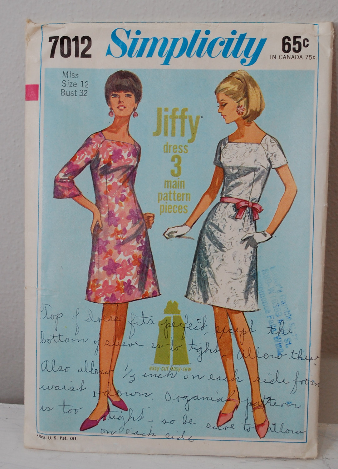Vintage Sewing Pattern Simplicity 7012 Jiffy by ilovevintagestuff