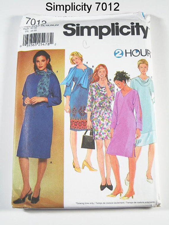 Simplicity Dress Pattern 7012 - Misses' Pullover One-Piece Dress in 2 ...