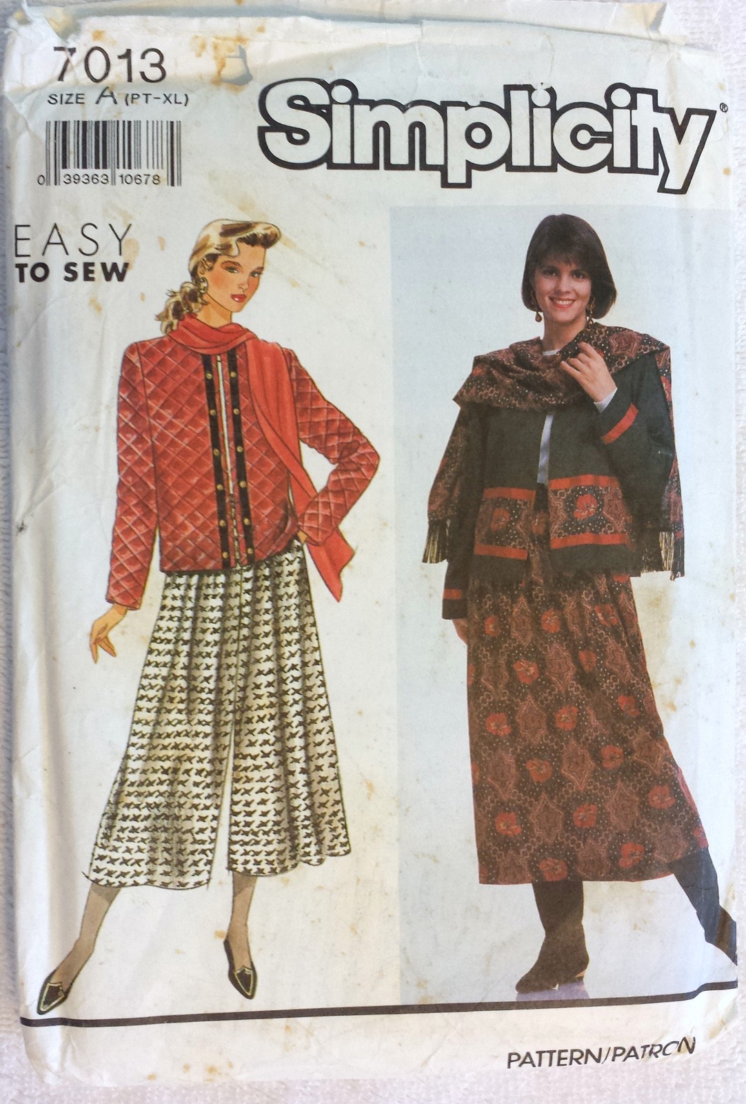 Simplicity 7013, Misses Jacket, Skirt & Scarf, Size 6,8,10,12,14,16,18 ...