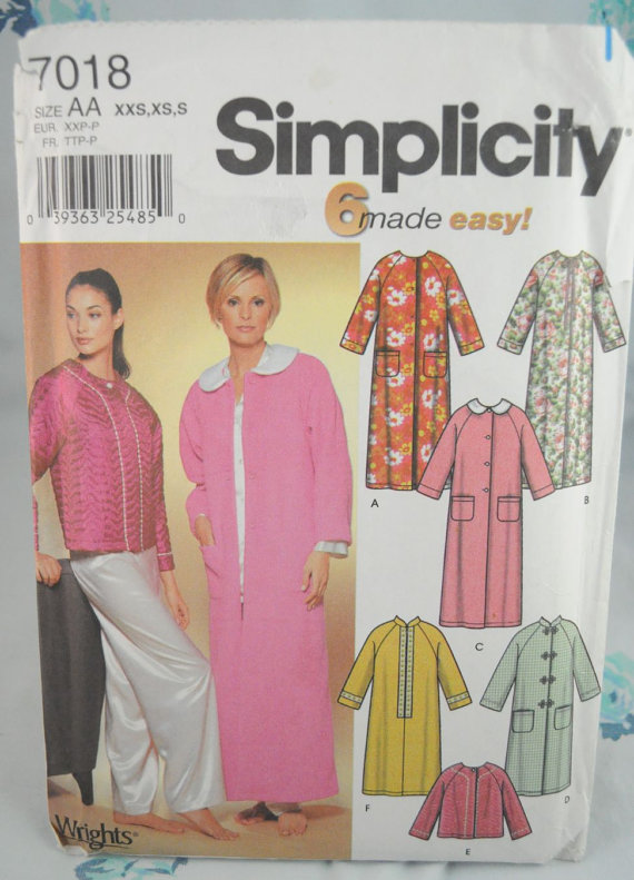Simplicity 7018 - Robes, House Coats, Bed Jackets in 6 Styles - Great ...