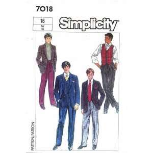 Simplicity 7018 Sewing Pattern Teen Boys Pants Jacket Vest