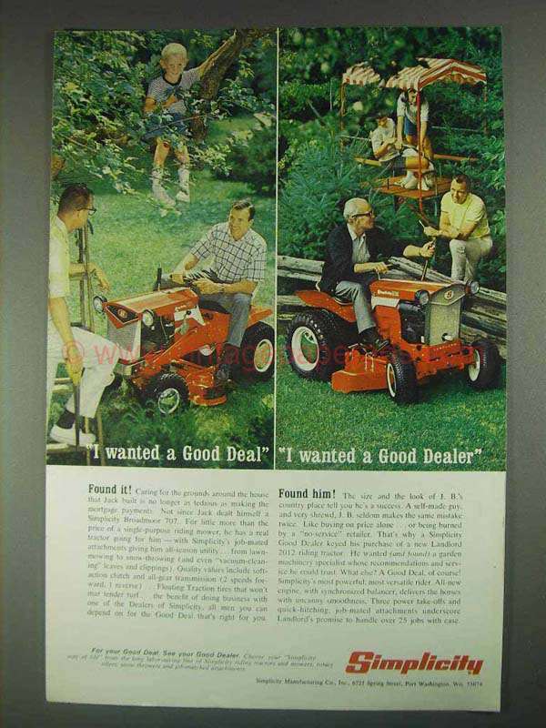1967 Simplicity Broadmoor 707, Landlord 2012 Tractor Ad