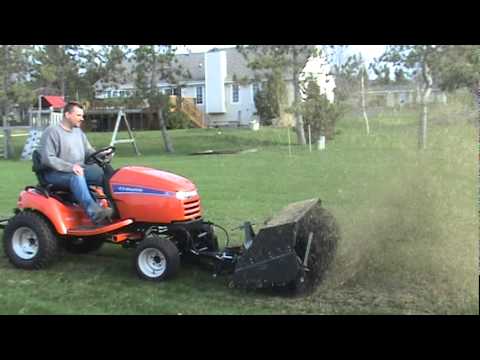 Simplicity Legacy XL Sweepster De-Thatching Lawn.MPG - YouTube