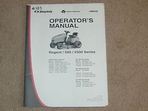103 Simplicity Regent/500/2500 Series Operator's Manual | eBay