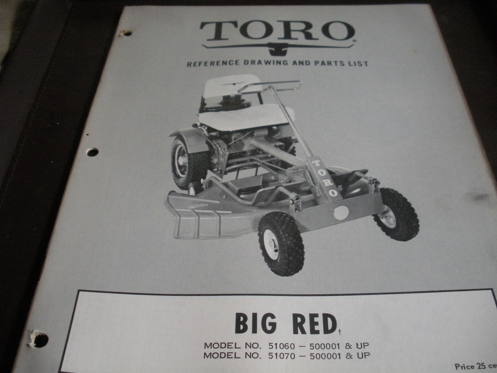 toro big red 51060,51070,parts list manual,antique tractor | eBay