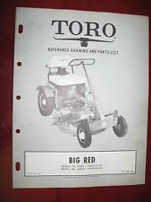 1963 Toro Big Red Riding Mower model 51060_51070-40 0001 Owners/Parts ...