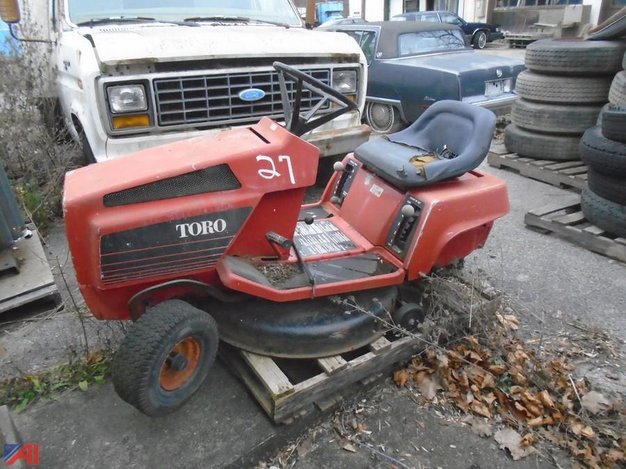 ... Business Liquidation #7014 ITEM: Toro 11-32 Riding Lawn Mower and More