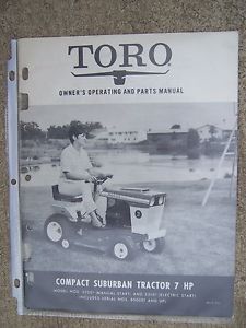 1968-Toro-Compact-Suburban-Lawn-Tractor-7-HP-Owner-Parts-Manual-MORE ...