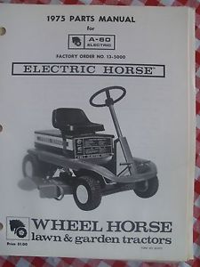 Details about Wheel Horse Parts Manual A-60 Electric No. 13-5000