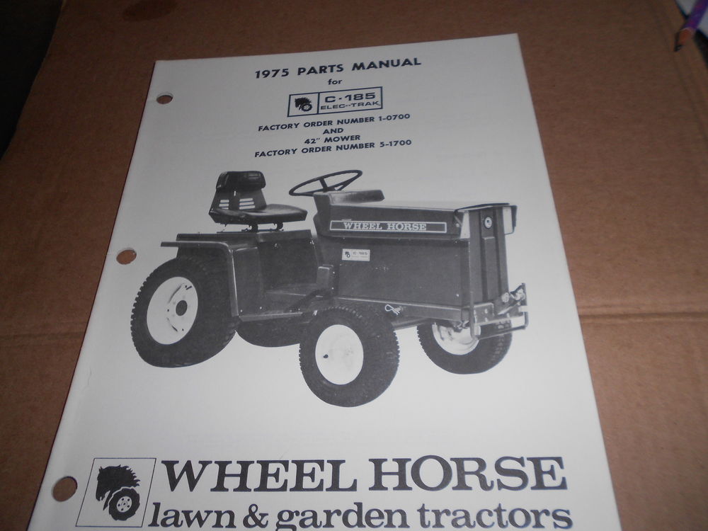 wheel horse tractor 1975 PARTS manual(orig) C-185 ELEC TRAK FON #1 ...