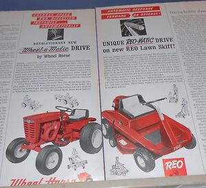... about 1965 Wheel Horse lawn/garden tractor & Reo-Matic Lawn Skiff Ad