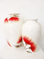 Keriblue Ceramics Lima Vase Medium - White Pohutukawa $124.20 incl GST