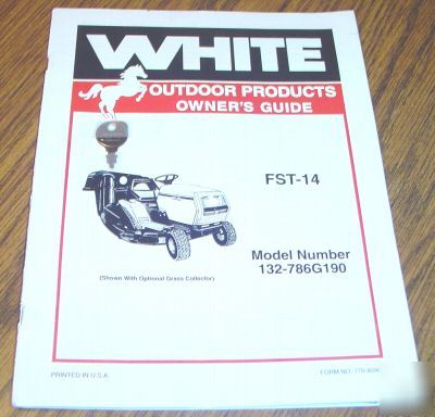White fst-14 lawn tractor operators & parts manual book