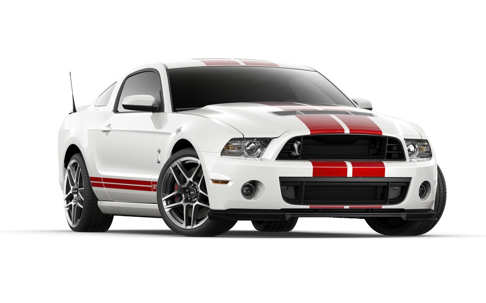 2014 Ford Shelby GT500 - Colors - White with Red Stripe - 1680x1050 ...