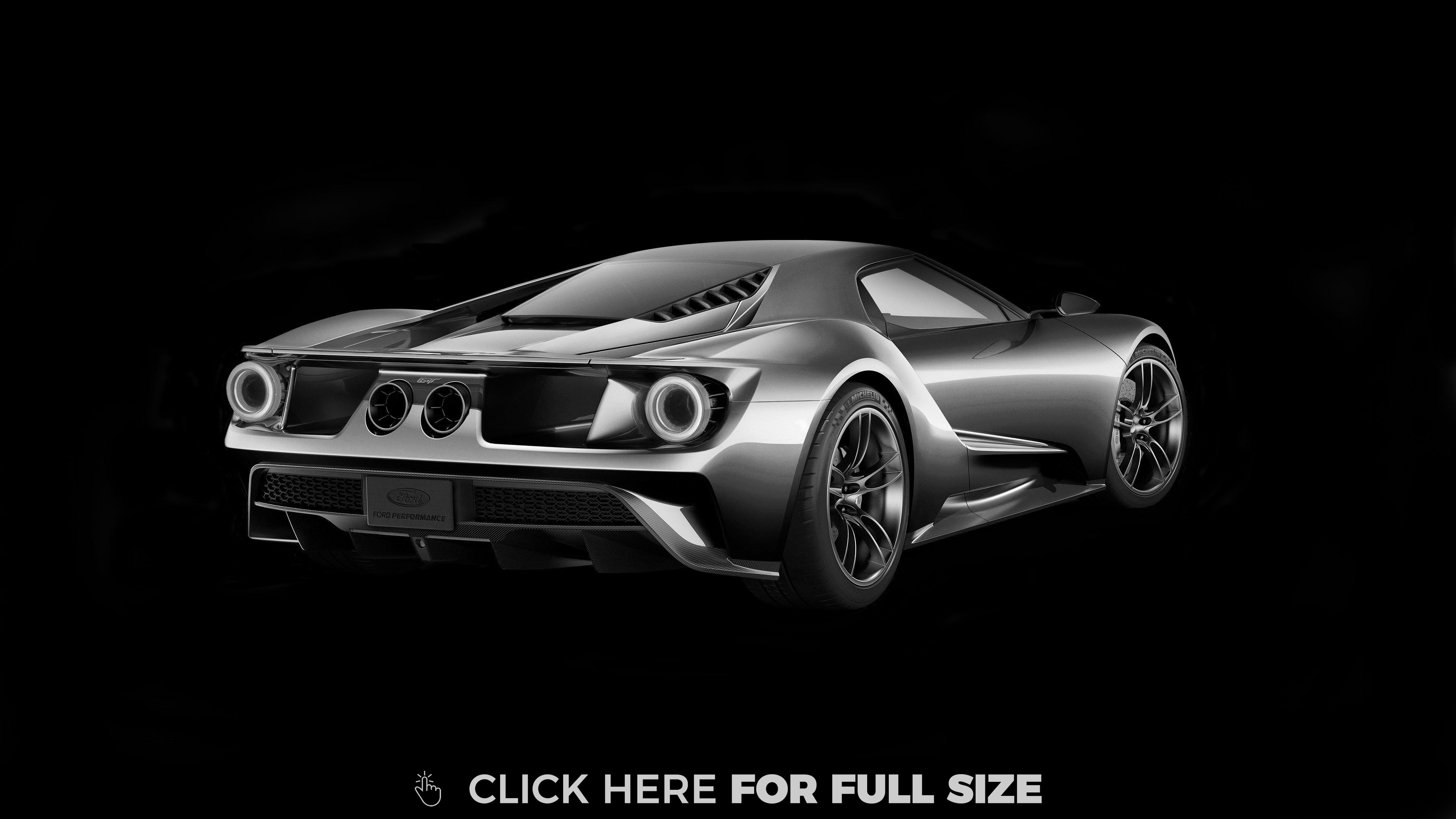 Black and White Ford GT X 2160 4K wallpaper