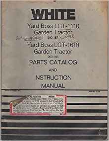 1979 WHITE YARD BOSS LGT-1100/1610 form 432 756 PARTS/INSTRUCTION ...