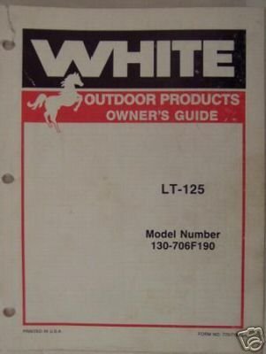 ... Farm Manuals » White LT-125 Lawn Tractor Operator's/Parts Manual