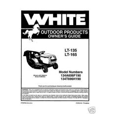 White LT-135 & LT-165 Lawn Tractor Owners Manual