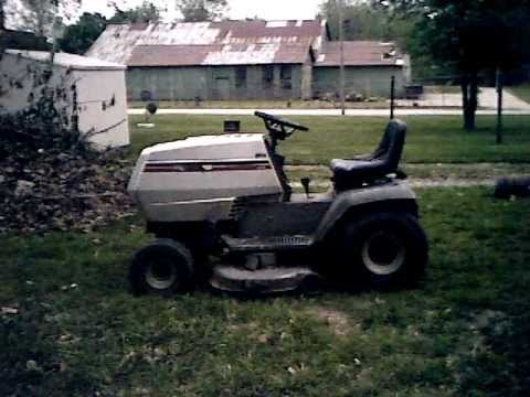 white 42 inch lt-14 riding lawn mower - YouTube