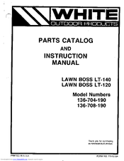 white lawn boss lt 120 parts catalog 34 pages brand white category ...