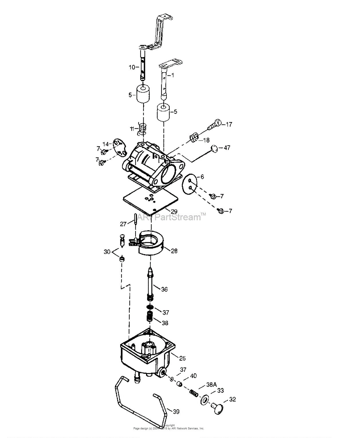MTD 13A2771G790 LT-542G (2005) Parts Diagram for Carburetor