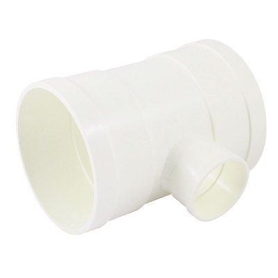 White PVC 110 x 50mm T Type 3 Way Water Pipe Tube Adapter Connector-in ...
