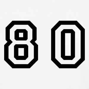 White Number - 80 - Eighty T-Shirts - Baseball T-Shirt