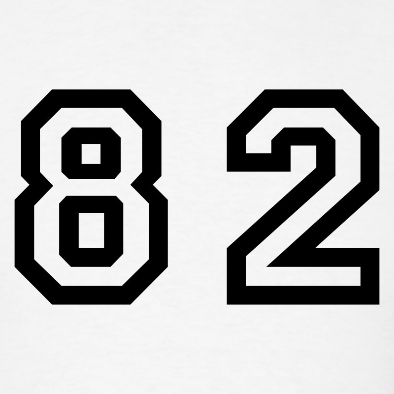 White Number - 82 - Eighty Two T-Shirts - Men's T-Shirt