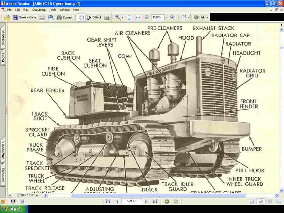 ALLIS CHALMERS HD15 TRACTOR OPERATIONS AC HD15 MANUAL