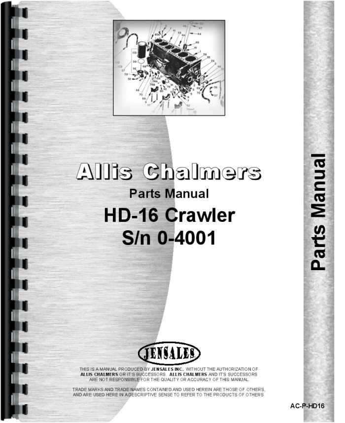 Allis Chalmers HD16D Crawler Parts Manual (HTAC-PHD16)