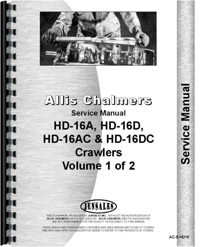 Allis Chalmers HD16D Crawler Service Manual (HTAC-SHD16)