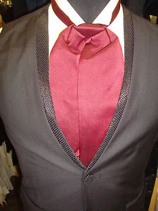 ... about Solid Burgundy Satin Formal Ascot Tuxedo Tie - Universal Size