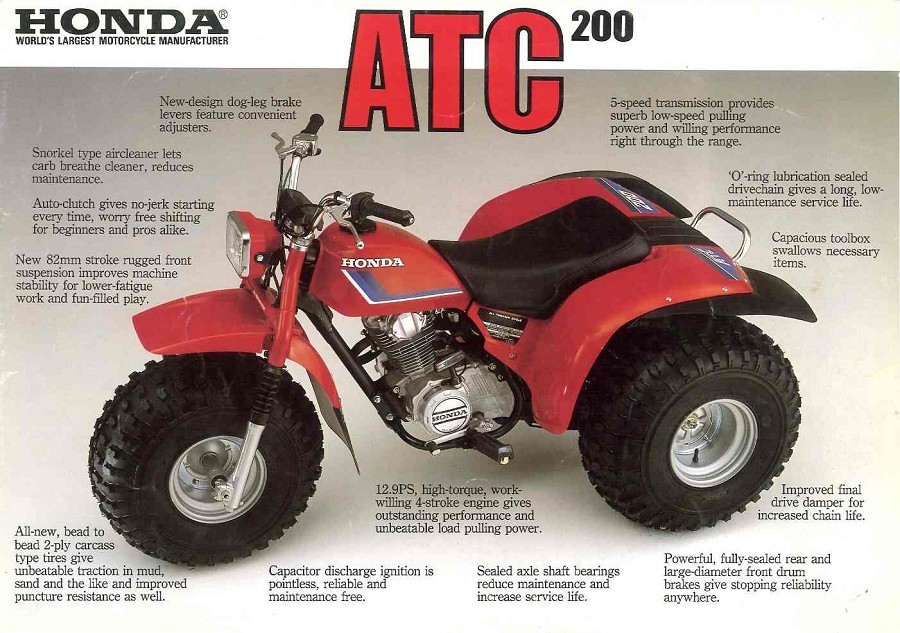 Pics Photos - 1983 Honda Atc 185s And Atc 200 Full Brochure Page