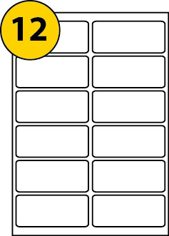 picture of a sheet of 12 sticky labels Avery compatible