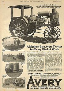 Details about 1920 AVERY 14-28 HP TRACTOR AD ADVERTISEMENT PEORIA IL ...