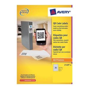 Avery L7120-20 BlockOut Product Labels (35 x 35mm) White L7120-20.UK