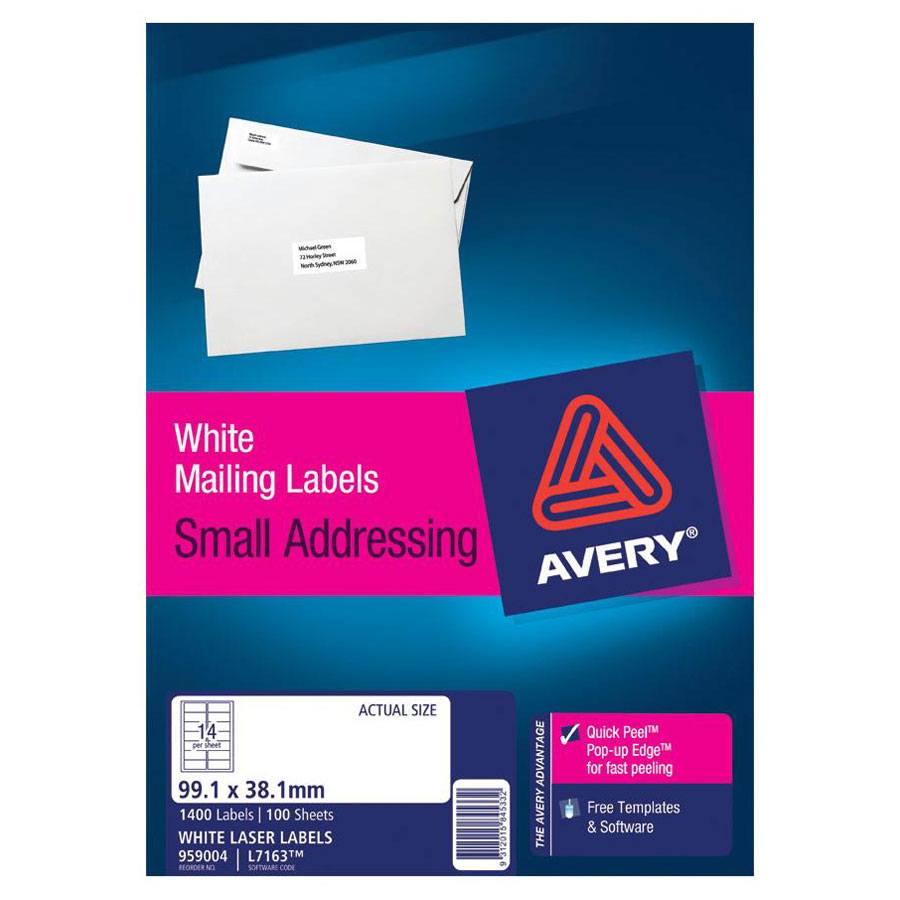 Avery Laser Labels L7163 14 / Sheet - LABL5614 | COS - Complete Office ...