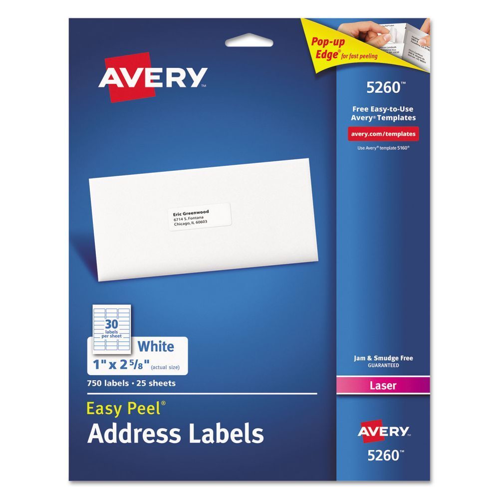 Avery Easy Peel Address Labels - AVE5260 | eBay