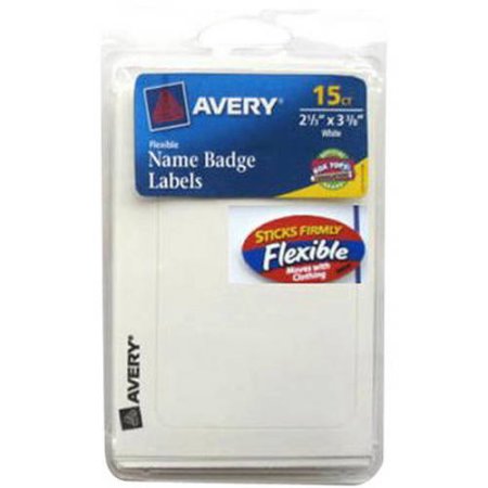 Avery White Self-Adhesive Removable Name Badges 5398, 2-1/3