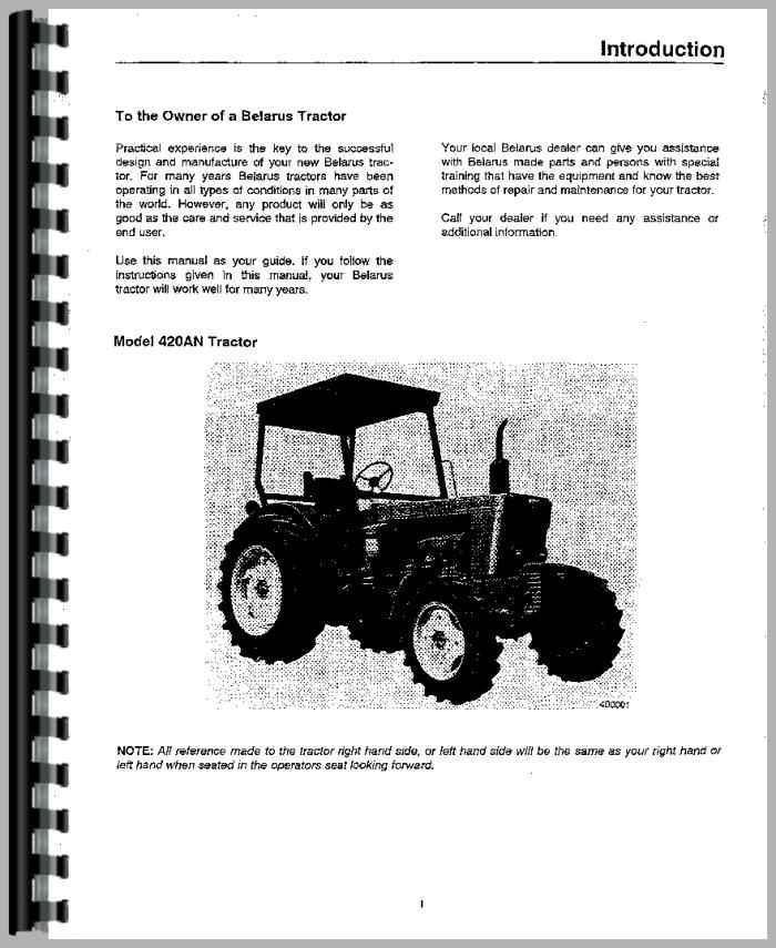 Belarus 400A Tractor Operators Manual (HTBE-O400A)