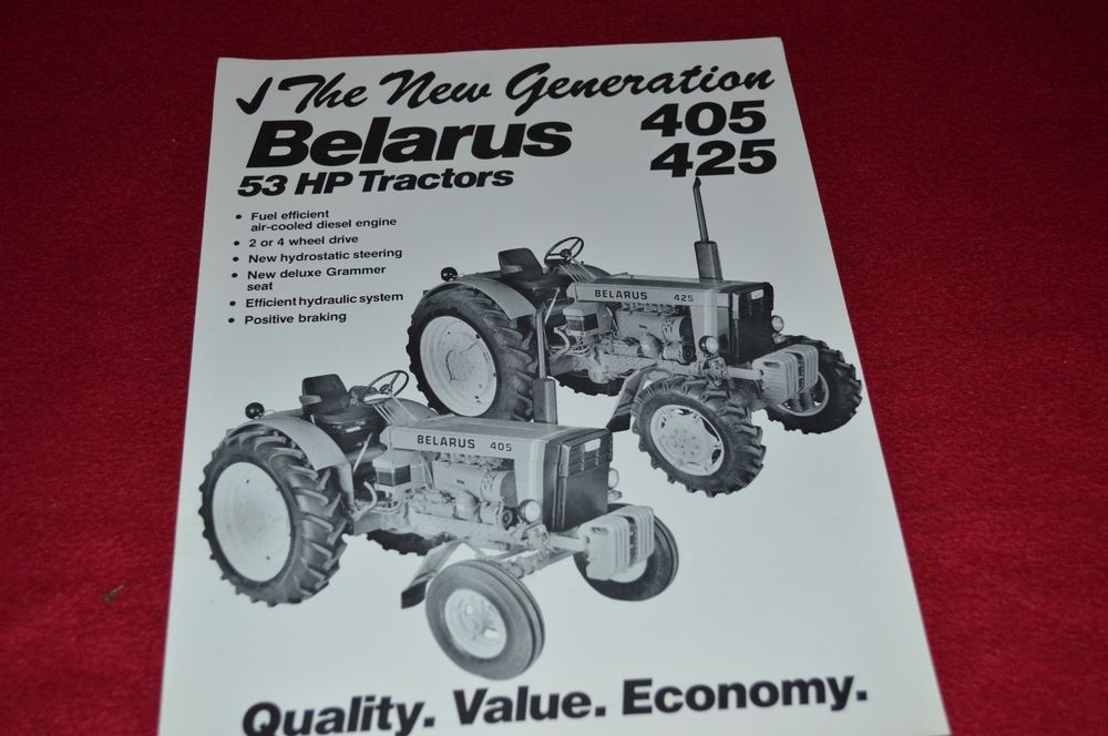 Belarus 405 425 Tractor Dealer's Brochure FMD 425-3-89E | eBay