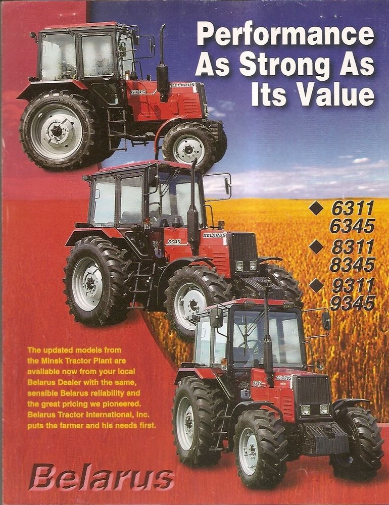 Farm Tractor Brochure - Belarus - 6311 6345 8311 8345 9311 9345 - 2002 ...
