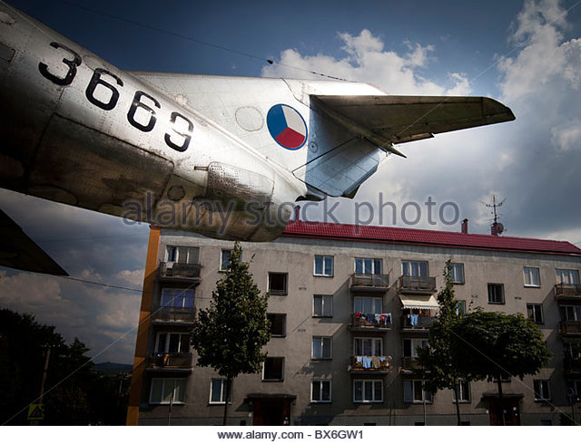 Russian made jet fighter MiG 15 FAGOT bis is displayed in Pribor ...