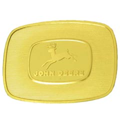 John Deere 1956 4 Legged Deer Logo GOLD Rounded Buckle, 1986